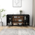 Credenza Nera 135x41x75 cm in Truciolato