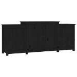 Credenza Nera 164x37x68 cm in Legno Massello di Pino