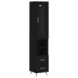Credenza Nera 34,5x34x180 cm in Legno Multistrato