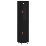 Credenza Nera 34,5x34x180 cm in Legno Multistrato