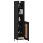 Credenza Nera 34,5x34x180 cm in Legno Multistrato