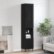 Credenza Nera 34,5x34x180 cm in Legno Multistrato