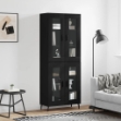 Credenza Nera 69,5x34x180 cm in Legno Multistrato