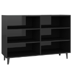 Credenza Nero Lucido 103,5x35x70 cm in Legno Multistrato