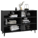 Credenza Nero Lucido 103,5x35x70 cm in Legno Multistrato