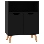 Credenza Nero Lucido 60x30x72 cm in Legno Multistrato