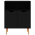 Credenza Nero Lucido 60x30x72 cm in Legno Multistrato