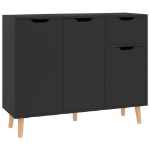 Credenza Nero Lucido 90x30x72 cm in Legno Multistrato