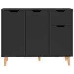 Credenza Nero Lucido 90x30x72 cm in Legno Multistrato