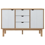 Credenza OTTA Marrone e Bianco 113,5x43x73 cm in Legno di Pino