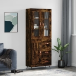 Credenza Rovere Fumo  69,5x34x180 cm in Legno Multistrato