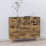 Credenza Rovere Fumo 90x30x72 cm in Legno Multistrato