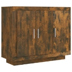 Credenza Rovere Fumo 92x35x75 cm in Legno Multistrato