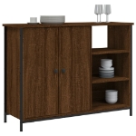 Credenza Rovere Marrone 100x33x75 cm in Legno Multistrato