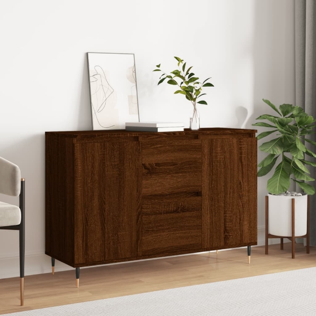 Credenza Rovere Marrone 104x35x70 cm in Legno Multistrato