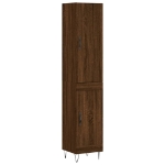 Credenza Rovere Marrone 34,5x34x180 cm in Legno Multistrato