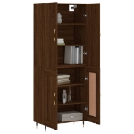 Credenza Rovere Marrone 69,5x34x180 cm in Legno Multistrato