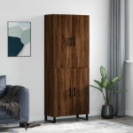 Credenza Rovere Marrone 69,5x34x180 cm in Legno Multistrato