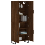 Credenza Rovere Marrone 69,5x34x180 cm in Legno Multistrato