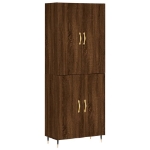 Credenza Rovere Marrone 69,5x34x180 cm in Legno Multistrato