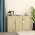 Credenza Rovere Sonoma 110x30x75 cm in Legno Multistrato