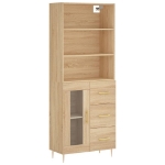 Credenza Rovere Sonoma 69,5x34x180 cm in Legno Multistrato