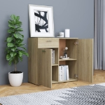 Credenza Rovere Sonoma 80x36x75 cm in Legno Multistrato