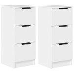 Credenze 2 pz Bianche 30x30x70 cm in Legno Multistrato