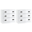 Credenze 2 pz Bianco Lucido in Legno Multistrato