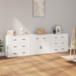 Credenze 3 pz Bianco in Legno Multistrato