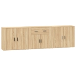Credenze 3 pz Rovere Sonoma in Legno Multistrato