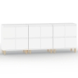 Credenze 3pz Bianche 60x35x70 cm in Legno Multistrato