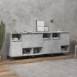 Credenze 3pz Grigio Cemento 60x35x70 cm in Legno Multistrato