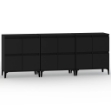 Credenze 3pz Nere 60x35x70 cm in Legno Multistrato