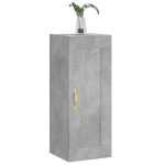 Mobile a Parete Grigio Cemento 34,5x34x90 cm Legno Multistrato