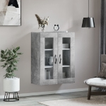 Mobile a Parete Grigio Cemento 69,5x34x90 cm Legno Multistrato