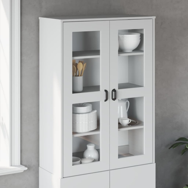 Piano per Credenza VIKEN Bianco in Legno Massello di Pino