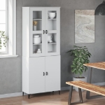 Piano per Credenza VIKEN Bianco in Legno Massello di Pino