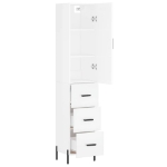 Credenza 34,5x34x180 cm in Legno Multistrato Bianco Lucido