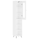Credenza 34,5x34x180 cm in Legno Multistrato Bianco Lucido