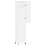 Credenza 34,5x34x180 cm in Legno Multistrato Bianco Lucido
