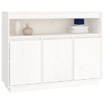 Credenza Bianca 104,5x34x80 cm in Legno Massello di Pino