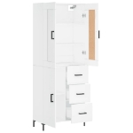 Credenza Bianca 69,5x34x180 cm in Legno Multistrato