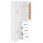 Credenza Bianca 69,5x34x180 cm in Legno Multistrato