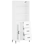 Credenza Bianca 69,5x34x180 cm in Legno Multistrato