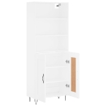 Credenza Bianca 69,5x34x180 cm in Legno Multistrato