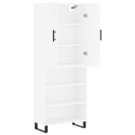 Credenza Bianca 69,5x34x180 cm in Legno Multistrato