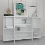 Credenza Bianco Lucido 120x30x75 cm in Truciolato