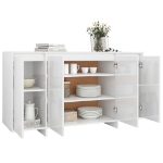 Credenza Bianco Lucido 135x41x75 cm in Truciolato