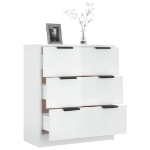 Credenza Bianco Lucido 60x30x70 cm in Legno Multistrato